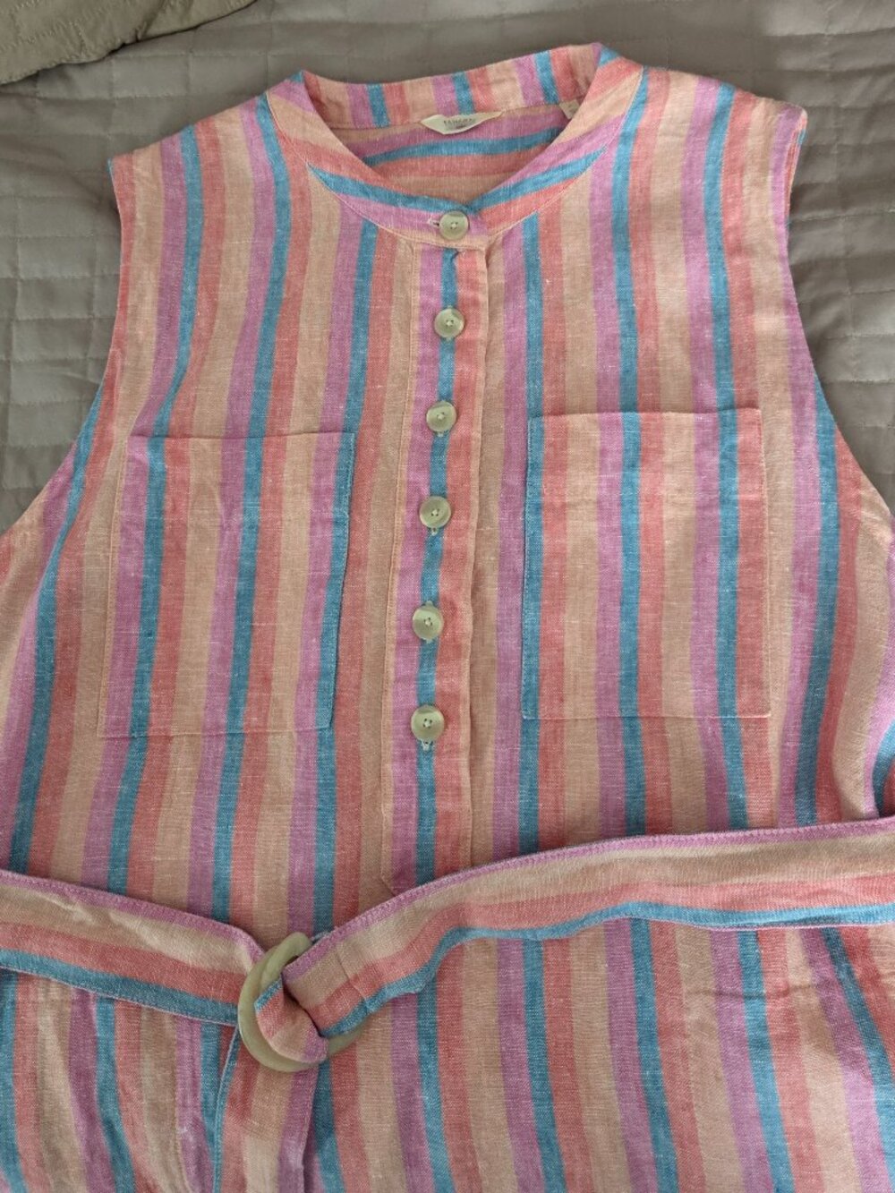 Faherty Avalon Dress, Size L 100% linen - Picture 13 of 14